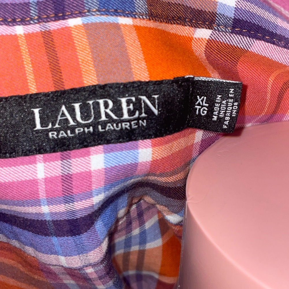 Lauren Ralph Lauren Plaid Cotton Twill Shirt - XL - Picture 5 of 6